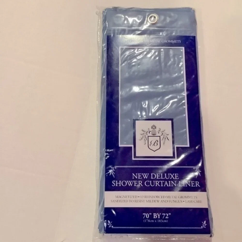 Steel Blue Grommet Deluxe Shower Curtain Liner